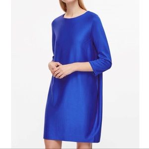 cos cobalt blue dress Strapless Navy Blue Mini Dress with Ruffle  Dressesforparty